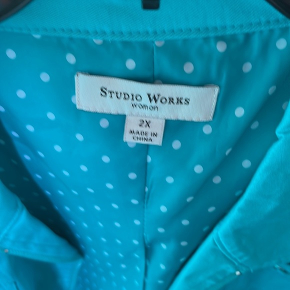 Teal spring jacket/blazer size 2x - Picture 3 of 4